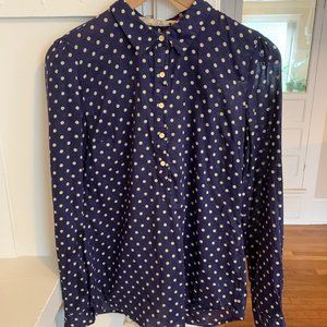 Polka Dot Blouse with Lace Back